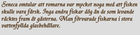 Seneca omtalar att romarna var mycket noga med att fisken skulle vara frsk.